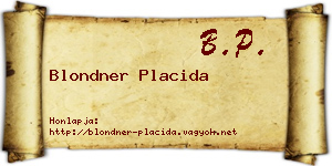 Blondner Placida névjegykártya